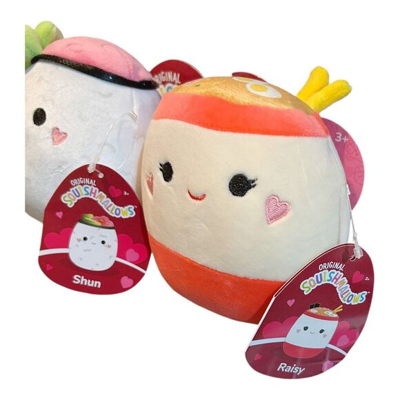 Squishmallows Raisy the Ramen Noodles + Shun the Sushi 5" NWT Valentine's Day - Picture 3 of 3